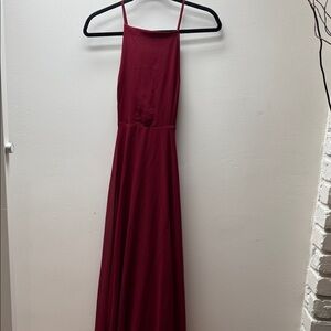 Lulus Burgundy Spaghetti Strap Maxi Dress